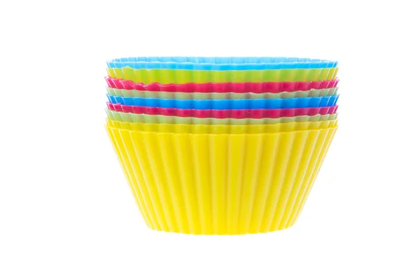 Silicon forms for homemade cupcakes — Stock Photo, Image