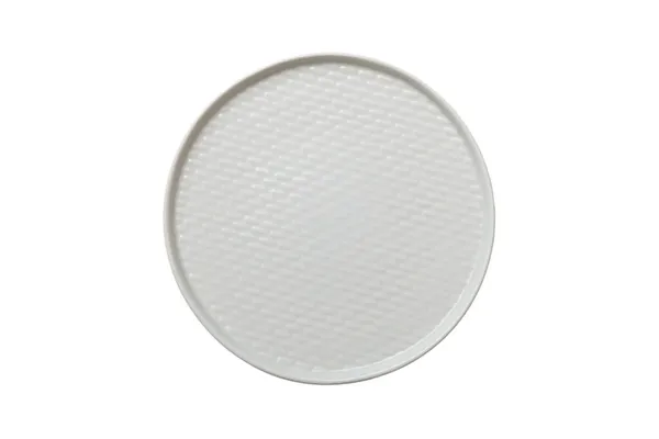 White Ceramic Plate Isolated White Background Top View — Stock Photo, Image