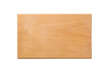 Yaşlı, siyah tahta kesme tahtası. Beyaz arka planda izole edilmiş. Üst görünüm.