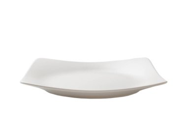 Cam kare plaka beyaz arka planda izole edilmiş. perspektif görünümü.