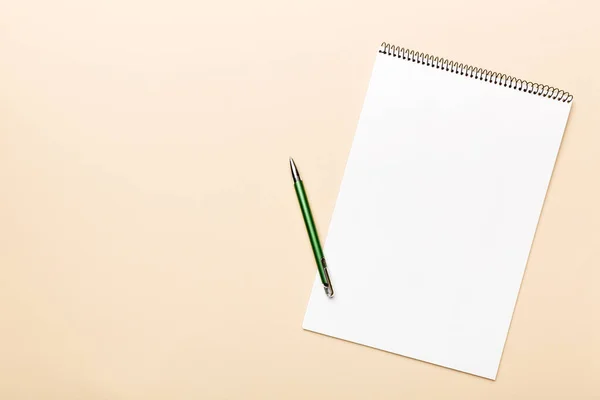 Blank Notebook Pen White Background Back School Education Concept — Stockfoto