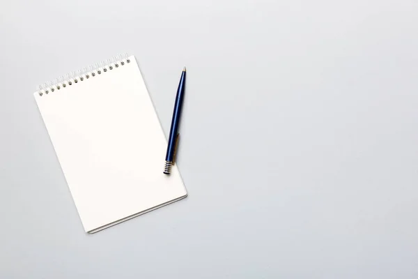 Blank Notebook Pen White Background Back School Education Concept — Stockfoto