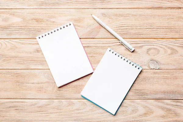 Blank Notebook Pen White Background Back School Education Concept — Fotografia de Stock