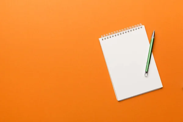 Blank Notebook Pen White Background Back School Education Concept — Stockfoto