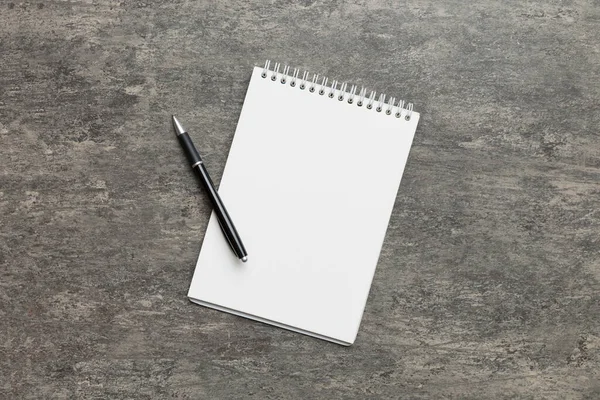 Blank Notebook Pen White Background Back School Education Concept — Stockfoto