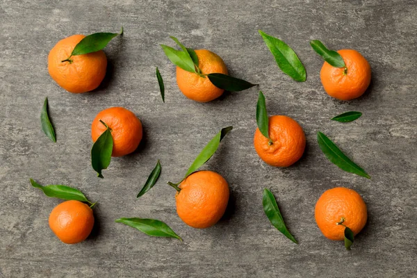 Viele Frische Reife Mandarinen Als Farbiger Hintergrund Draufsicht Eleganter Hintergrund — Stockfoto