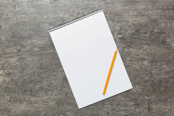 Cuaderno Blanco Con Bolígrafo Sobre Fondo Blanco Volver Concepto Escuela — Foto de Stock