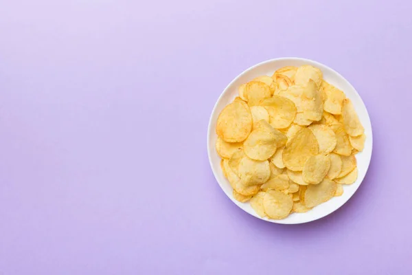 Patatas Fritas Tazón Aislado Sobre Fondo Color Deliciosas Papas Fritas — Foto de Stock