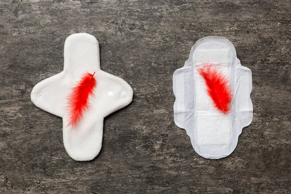 Conjunto Almohadillas Menstruales Reutilizables Brillantes Coloridos Cero Desperdicio Mujer Períodos —  Fotos de Stock