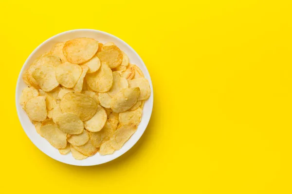 Patatas Fritas Tazón Aislado Sobre Fondo Color Deliciosas Papas Fritas — Foto de Stock