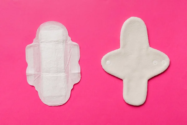 Conjunto Almofadas Menstruais Reutilizáveis Brilhantes Coloridas Zero Períodos Resíduos Mulher — Fotografia de Stock