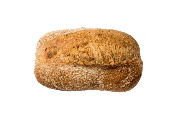 Brot Von Oben Ausgeschnitten Frisch Gebackenes Brot Isoliert Auf Weißem — Stockfoto