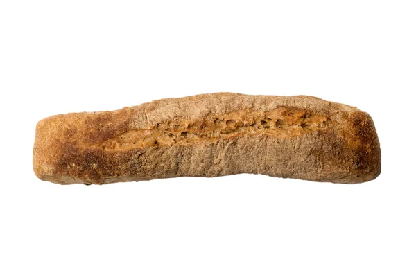 Brot Von Oben Ausgeschnitten Frisch Gebackenes Brot Isoliert Auf Weißem — Stockfoto