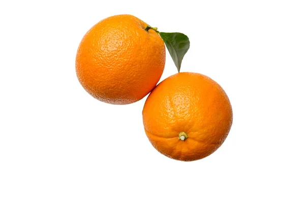 Cítricos Naranjas Frescas Aislados Sobre Fondo Blanco Vista Superior —  Fotos de Stock