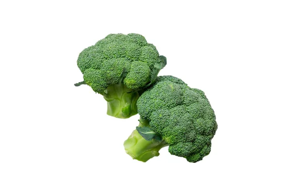 Broccoli Freschi Verdi Isolati Sfondo Bianco Vista Dall Alto — Foto Stock