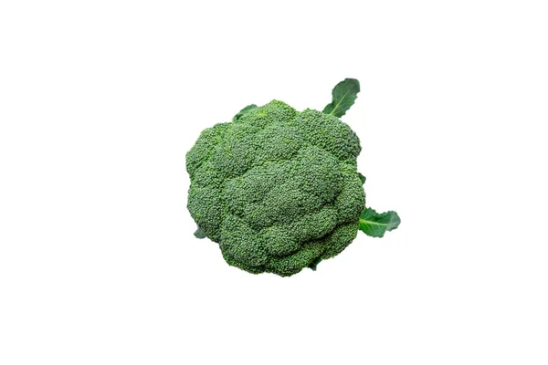 Green Fresh Broccoli Isolated White Background Top View — Stock Photo, Image