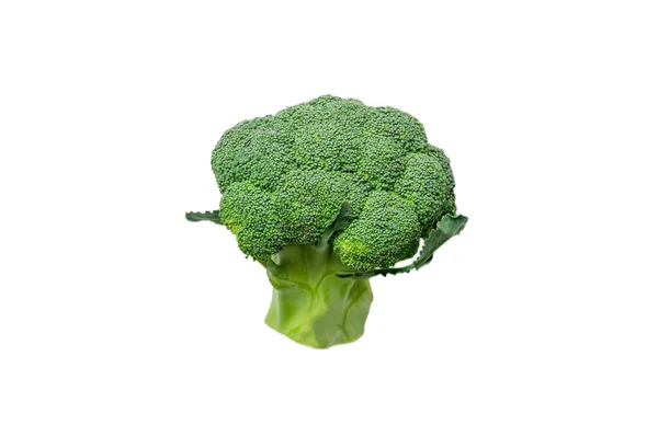 Green Fresh Broccoli Isolated White Background Top View — Stock Photo, Image