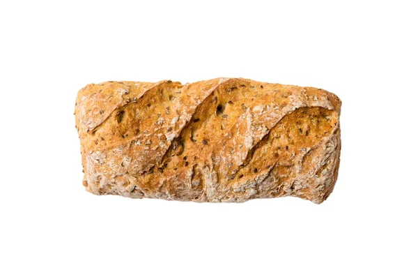 Widok Góry Chleba Wyciąć Świeżo Upieczony Chleb Odizolowany Białym Tle — Zdjęcie stockowe
