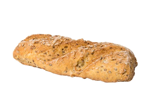 Brot Von Oben Ausgeschnitten Frisch Gebackenes Brot Isoliert Auf Weißem — Stockfoto