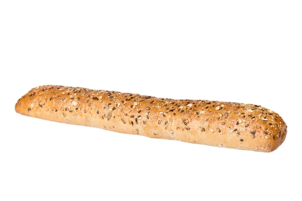 Pão Vista Superior Cortado Pão Recém Apoiado Isolado Fundo Branco — Fotografia de Stock