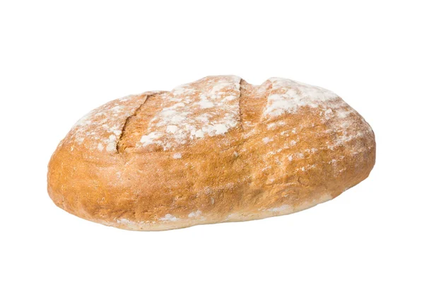 面包上方的景色被剪掉了 新鲜背胶面包 白色背景隔离 新鲜有机面包 — 图库照片