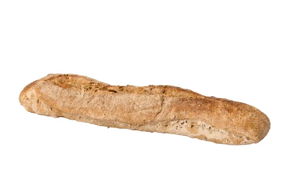 Κομμένη Θέα Του Ψωμιού Φρεσκοενισχυμένο Ψωμί Απομονωμένο Λευκό Φόντο Φρέσκο — Φωτογραφία Αρχείου