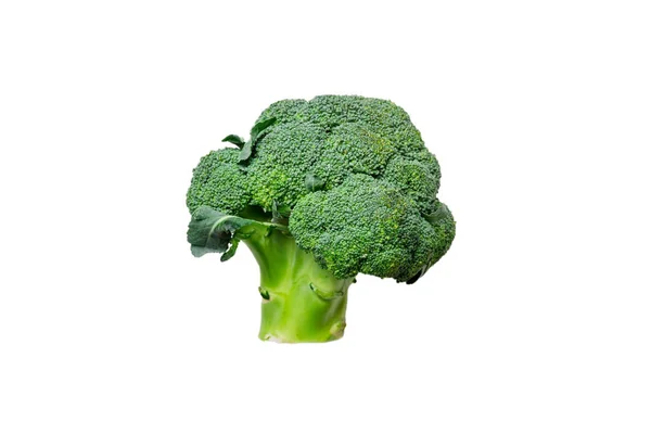 Green Fresh Broccoli Isolated White Background Top View — Stock Photo, Image