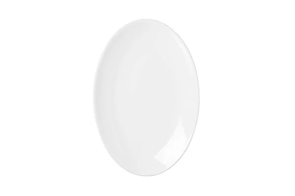 Top View Empty White Plate Isolared White Background — Φωτογραφία Αρχείου