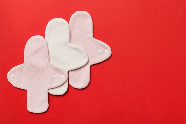 Eco Friendly Tecido Reutilizável Almofadas Femininas Conjunto Almofadas Menstruais Reutilizáveis — Fotografia de Stock