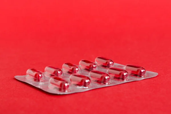 Blister Package Vitamin Color Background Medicine Pills Light Background Medicines — Fotografia de Stock