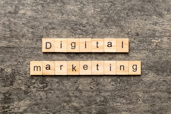 Digital Marketing Word Written Wood Block Digital Marketing Text Cement — Stock Photo, Image