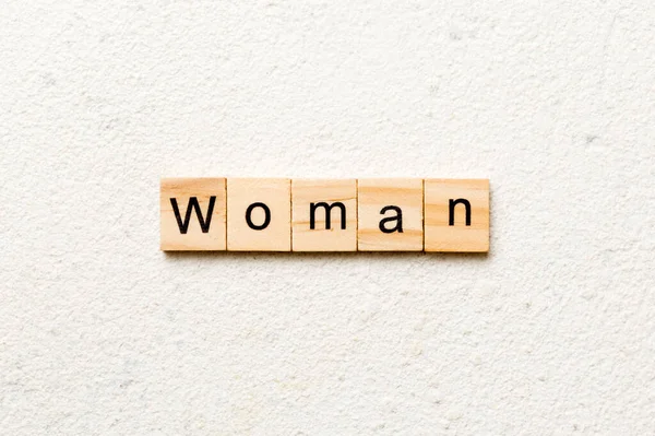 Woman Word Written Wood Block Woman Text Table Concept — Stockfoto