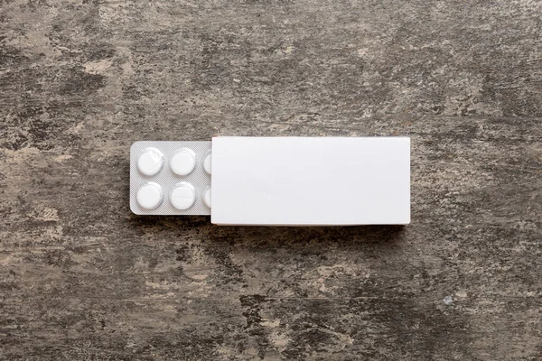 Blank White Product Package Box Mock Open Blank Medicine Drug — 스톡 사진