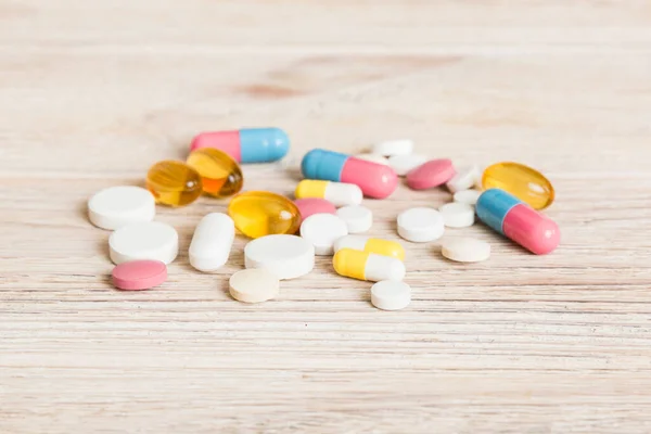 Kolekce Různých Lékařských Tablet Pilulek Sortiment Farmaceutické Medicíny Pilulky Tablety — Stock fotografie