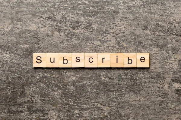 Subscribe Word Written Wood Block Subscribe Text Table Concept — Stock Photo, Image