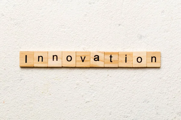Инновационное Слово Написанное Деревянном Блоке Текст Инновации Таблице Концепции — стоковое фото
