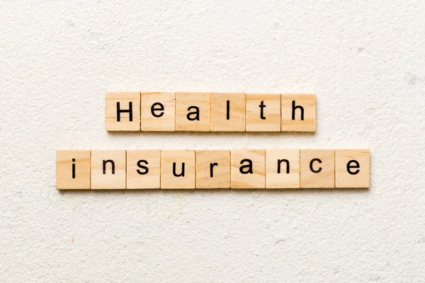 Parola Assicurazione Sanitaria Scritta Sul Blocco Legno Testo Assicurazione Sanitaria — Foto Stock