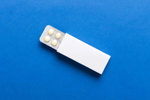 Blank White Product Package Box Mock Open Blank Medicine Drug — Photo