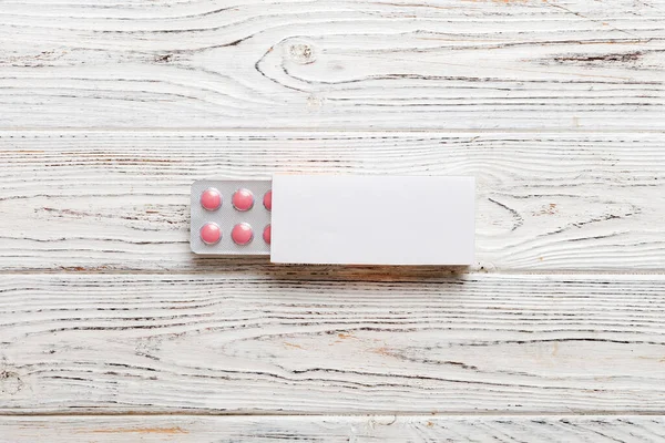 Λευκό Κουτί Συσκευασίας Προϊόντος Mock Άνοιγμα Κενού Φαρμακευτικού Κουτιού Προβολή — Φωτογραφία Αρχείου