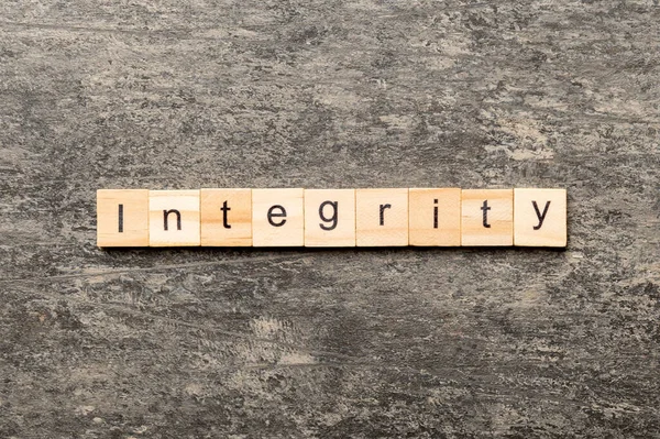 Integrity Word Written Wood Block Integrity Text Table Concept — Stock Photo, Image