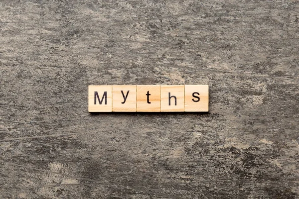 Myths Word Written Wood Block Myths Text Table Concept — Stock Photo, Image