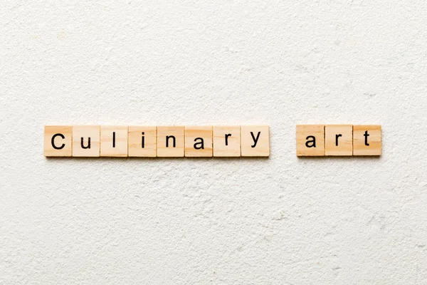 Culinary Art Word Written Wood Block Culinary Art Text Cement — Stock Photo, Image