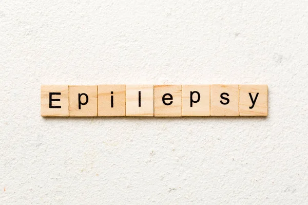 Słowo Epilepsja Napisane Bloku Drewna Tekst Padaczki Stole Pojęcie — Zdjęcie stockowe