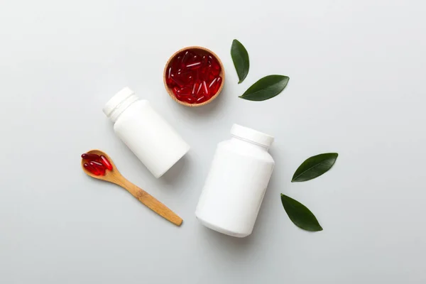 Különböző Gyógyszerek Étrend Kiegészítő Tabletták Gyógyszeres Üveg Egészségügyi Ellátás Orvosi — Stock Fotó