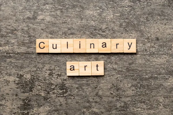 Μαγειρική Λέξη Τέχνης Γραμμένο Ξύλο Μπλοκ Culinary Κείμενο Τέχνης Στο — Φωτογραφία Αρχείου