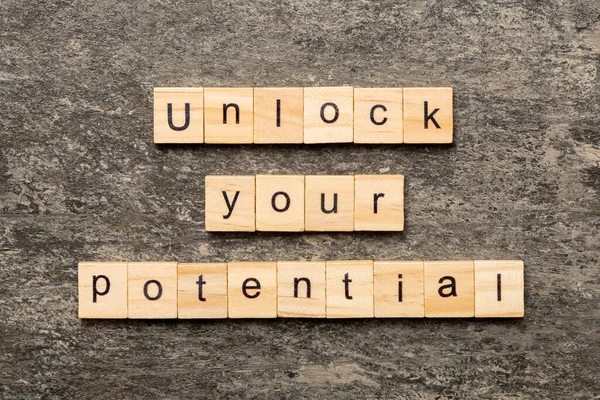 Unlock Your Potential Word Written Wood Block Unlock Your Potential — Stock Photo, Image