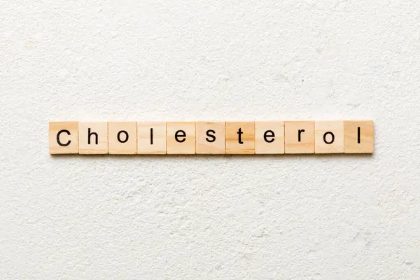 Parola Colesterolo Scritta Sul Blocco Legno Testo Sul Colesterolo Tavola — Foto Stock