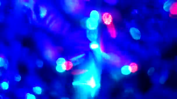 Defocused Multicolored Spots Flashing Pulsating Blinking Blurred Sparks Coruscating Vibrating — Stock Video