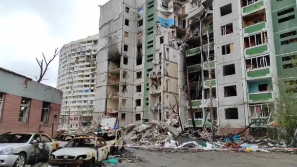 Chernihiv Ukraine April 2022 Air Strike Residential Area Civilian Population — Vídeos de Stock