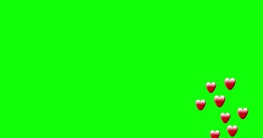 4K Sosyal medya Yeşil ekranda canlı kalp canlandırması.